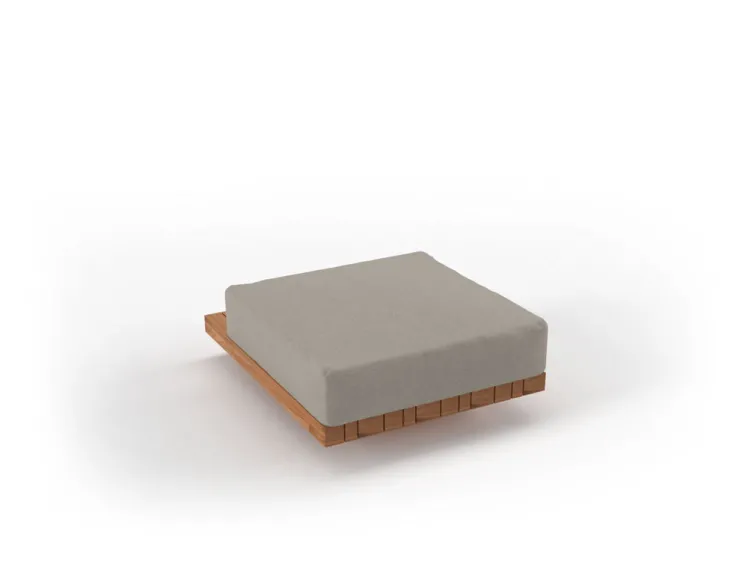 Lounge-Element SOLPURI �Plateau Hocker-Element� Teakholz, Kissen anthrazit